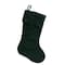 19" Traditional Velvet Christmas Stocking, Green